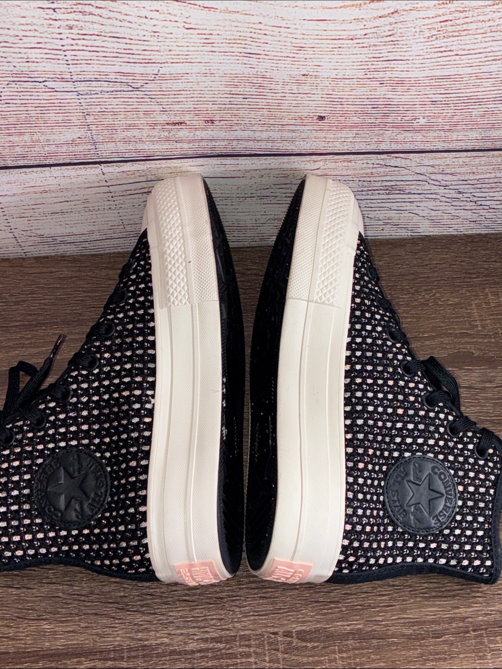 Worn Once Converse Chuck Taylor All Star Lift Platform Crochet High Top 7.5 - Picture 7 of 11